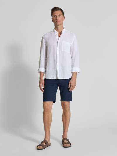 Lindbergh Bermuda met steekzakken opzij en strikceintuur Donkerblauw - 1