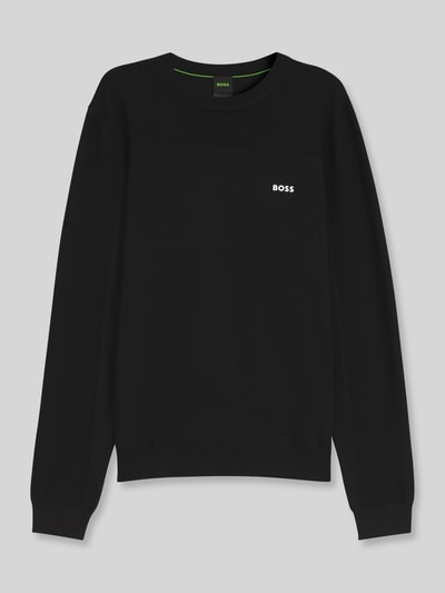 BOSS Green Pullover mit Logo-Schriftzug KN_Momentum-X CN Black 2