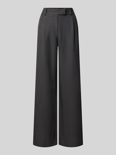 Produktfoto, Weite Hose mit Eingrifftaschen Modell 'LINDA' von ONLY in dunklem Grau, glatte Oberfläche, lockerer Schnitt, Damen Weite Hose von ONLY