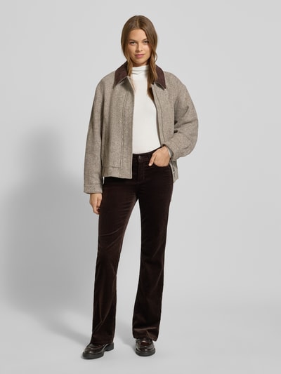 Cambio Flared corduroy broek met 5-pocketmodel, model 'PARIS' Donkerbruin - 1