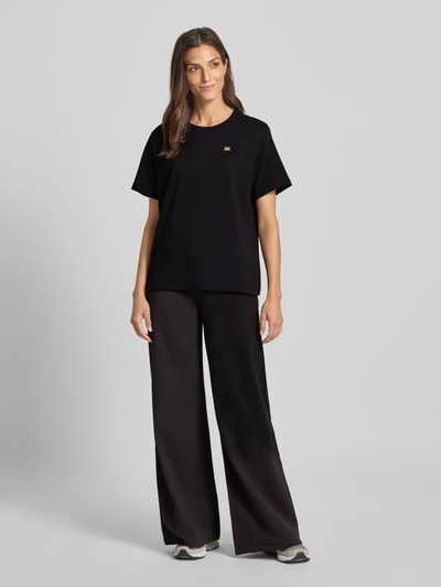 EA7 Emporio Armani Regular fit T-shirt van katoenmix met logo-applicatie Zwart - 1