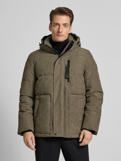 Tom Tailor Gewatteerd regular fit jack met afneembare capuchon Olijfgroen - 4