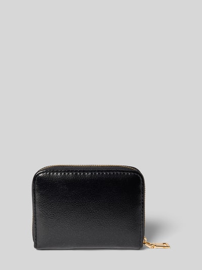 Seidenfelt Portemonnaie mit Label-Detail Modell 'YLVA' Black 2