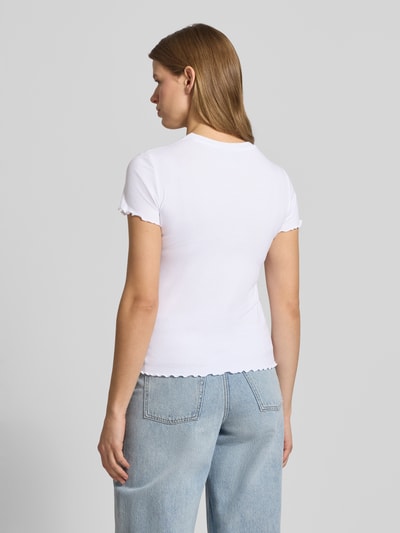 PIECES t-shirt o kroju slim fit z dodatkiem wiskozy model 'NICCA' Biały 5