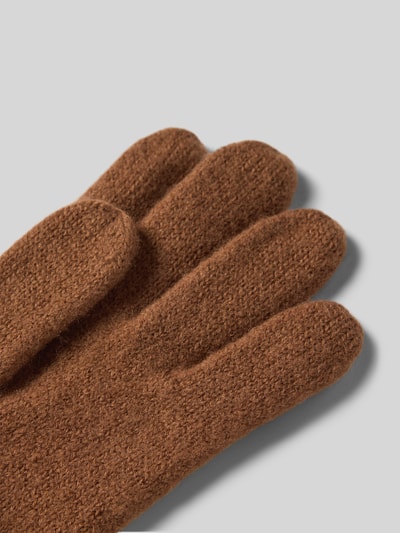 Roeckl Walkhandschuhe aus Schurwolle mit Wappen Emblem Mittelbraun Mel 3