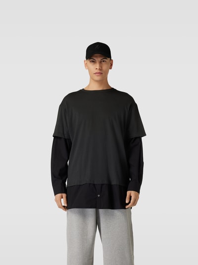 MM6 Maison Margiela T-Shirt in Layering-Optik Anthrazit 4