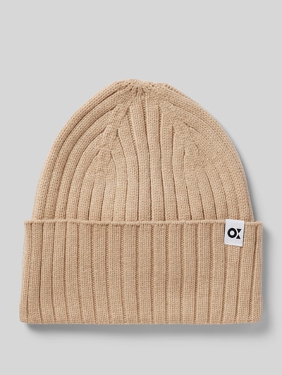 OPUS Czapka beanie z detalem z logo model ‘Adela’ Beżowy 1