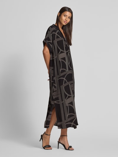 Jake*s Collection Midikleid mit Hemdblusenkragen Black 1