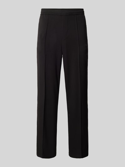 Pegador Wide leg broek met vaste persplooien, model 'MOYE' Zwart - 2