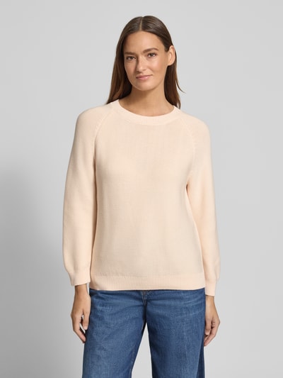 BOSS Sweter dzianinowy z czystej bawełny, krój regular fit, model 'FOVILA' Jasnoróżowy melanż 4