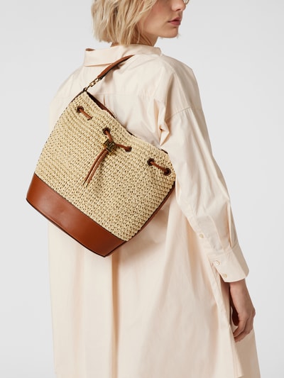 Lauren Ralph Lauren Bucket Bag mit Label-Applikation Sand 1