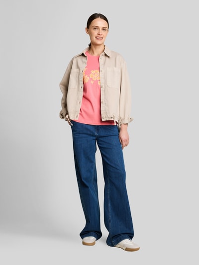 Tom Tailor Regular Fit T-Shirt aus reiner Baumwolle Pink 1