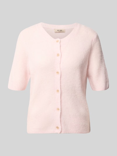 Produktfoto, Cardigan aus Woll-Mix mit 1/2-Arm Modell 'Thora' von MOS MOSH in zartem Rosa, Regular Fit, strukturierte Stricktextur.