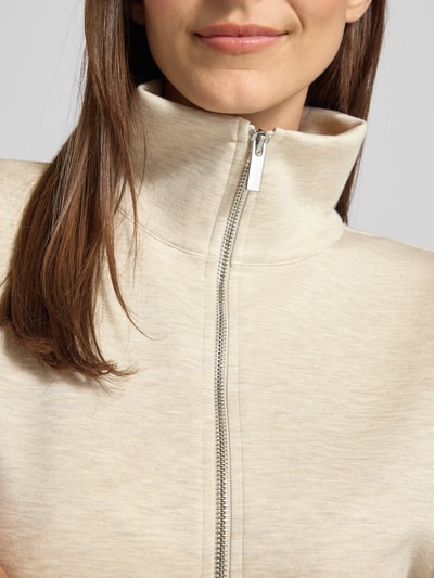 Rich & Royal Sweatjacke aus Viskose-Mix mit Zweiwege-Reißverschluss Sand 3