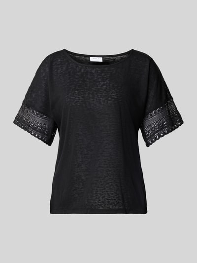 Vila T-Shirt mit Häkelspitze Modell 'NULAN' Black 2