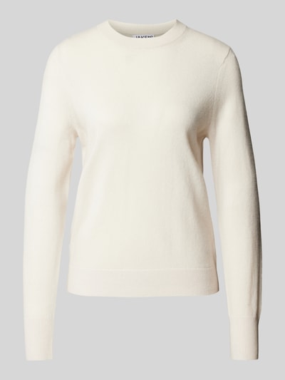 Jake*s Casual Strickpullover mit gerippten Abschlüssen Offwhite 2