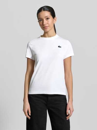 Lacoste Sport T-shirt o kroju slim fit z mieszanki bawełny Biały 4
