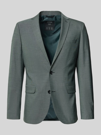 Produktfoto, graues Slim Fit Sakko mit Viskose-Anteil Modell 'S PURE' von s.Oliver BLACK LABEL, feine Struktur, zwei Knöpfe, glattes Innenfutter.