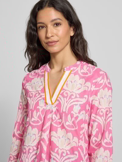 Emily Van den Bergh Regular Fit Bluse mit Tunikakragen Pink 3