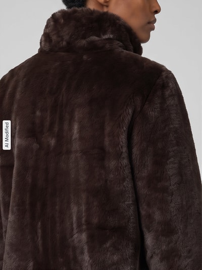 s.Oliver BLACK LABEL Imitatiebontjack met hoge opstaande kraag Donkerbruin - 3