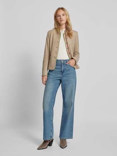 WHITE LABEL Taillierter Blazer mit Stehkragen Sand 1