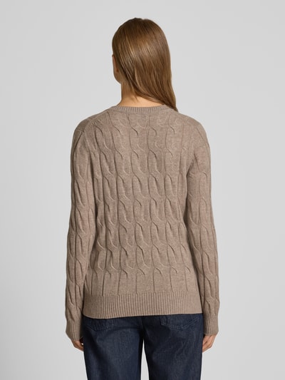 Tommy Hilfiger Sweter z dzianiny o kroju regular fit z czystej wełny Szarobrązowy 5