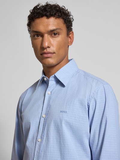 BOSS Orange Regular fit vrijetijdsoverhemd van katoenmix, model 'RELEGANT' Lichtblauw - 3