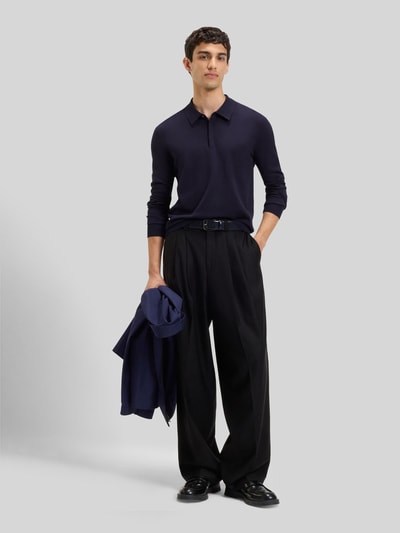 HUGO Slim fit poloshirt van viscosemix Marineblauw - 1