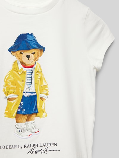 Polo Ralph Lauren Kids T-Shirt mit Motiv- und Label-Print Modell 'BEAR' Offwhite 2