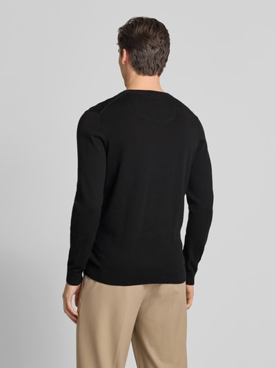 Tom Tailor Regular Fit Strickpullover aus reiner Baumwolle mit Rundhalsausschnitt Black 5