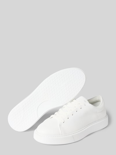 Produktfoto, Sneaker aus echtem Leder mit Logo-Detail von Copenhagen in Weiß, abgerundete Passform, Schnürverschluss, Absatzhöhe 5 cm, Schafthöhe 8 cm, Schaftweite 8 cm, Herren Sneaker, glatte Oberfläche, minimalistisches Design