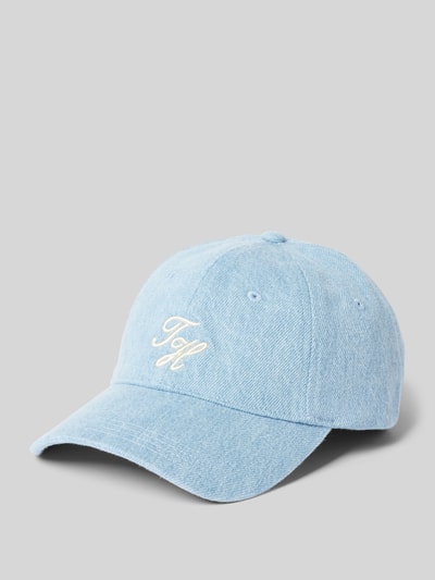 Tommy Hilfiger Czapka z daszkiem z czystej bawełny model ‘EMBROIDERED DENIM CAP’ Jeansowy niebieski 1