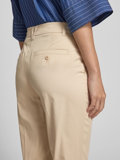 Marc Cain Regular fit broek met verkorte pasvorm en steekzakken Zand - 3