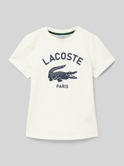 Lacoste T-Shirt mit Label-Print und Rundhalsausschnitt Offwhite 1