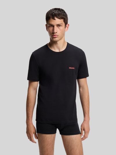 HUGO Regular fit t-shirtset van puur katoen model 'T-SHIRT RN TRIPLET P' Rood - 3