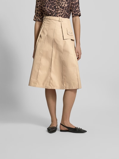 BAUM & PFERDGARTEN Midirock mit gelegten Falten Beige 4