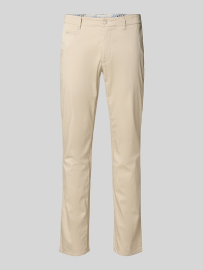 Brax Regular fit chino met structuurmotief, model 'FABIO' Beige - 2