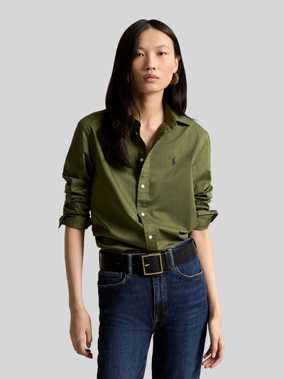 Polo Ralph Lauren Relaxed Fit Hemdbluse aus reiner Baumwolle Oliv 4