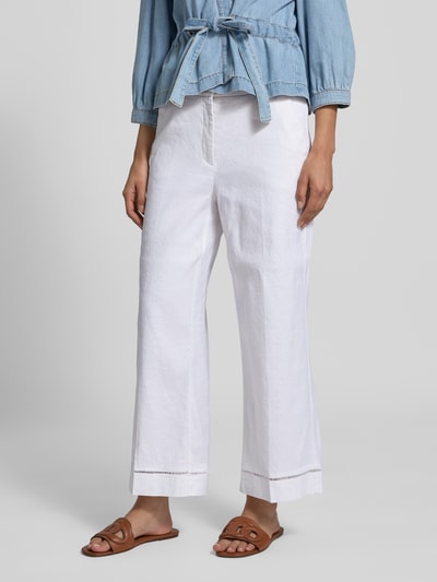 Cambio Straight Leg Leinenhose mit Bügelfalten Modell 'CALIFORNIA' Offwhite 4