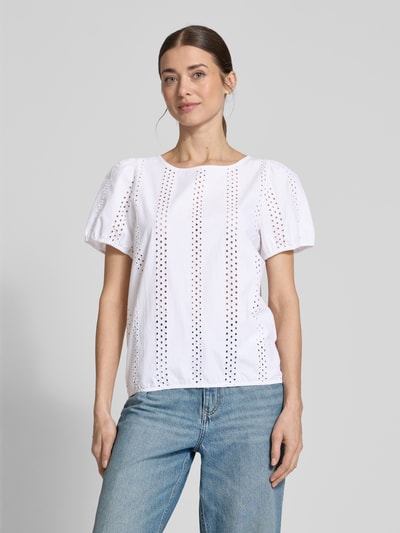 Mustang T-shirt z okrągłym dekoltem model ‘Assaria’ Biały 4