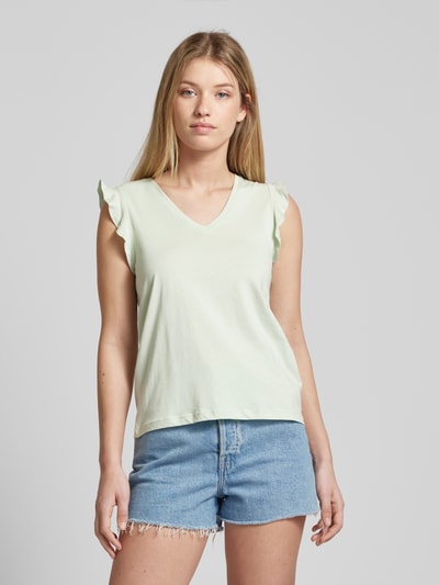 Only T-Shirt mit V-Ausschnitt Modell 'MAY' Mint 4