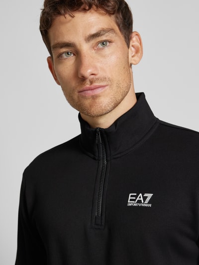 EA7 Emporio Armani Sweatshirt mit Troyer-Kragen Black 3