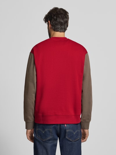 Armani Exchange Bluza z naszytym logo i dekoltem typu crew neck Czerwony 5