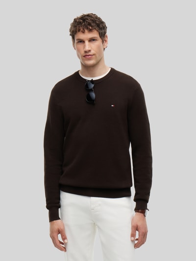 Tommy Hilfiger Regular Fit Pullover aus reiner Baumwolle                                                                                                                                                                                                                                                                                 Dunkelbraun 4