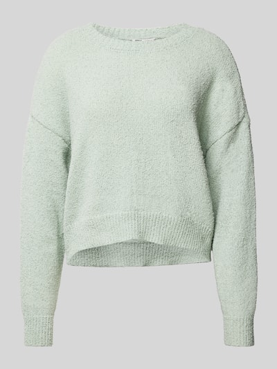 Only Pullover met extra brede schouders, model 'TERESA' Rietgroen - 2