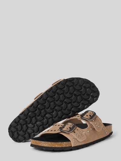 Verbenas Sandalette aus Leder Modell 'RANDELL SERRAJE TACHAS' Beige 4