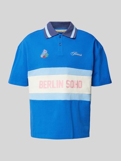 PROHIBITED Regular Fit Poloshirt mit Label-Print Rauchblau 2