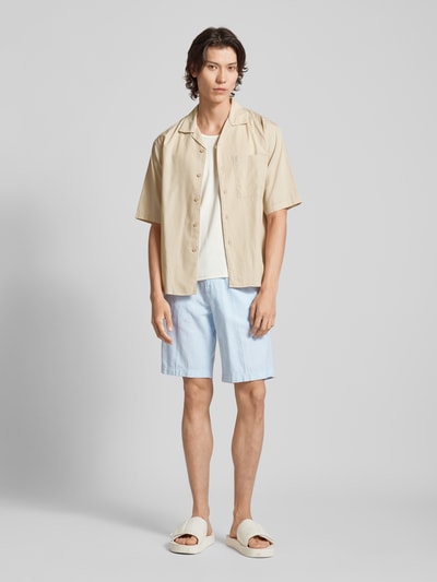 Tom Tailor Denim Regular Fit Leinenshorts mit Gesäßtasche Hellblau 1