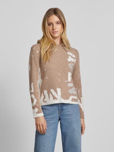 monari Gebreide pullover met capuchon Lichtbruin - 4