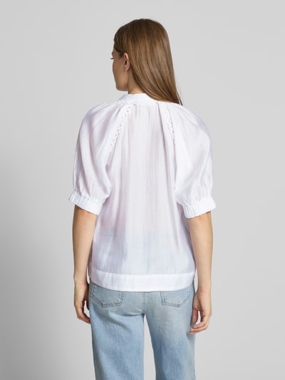 Copenhagen Muse Regular fit blouse met V-hals en gehaakt kant Offwhite - 5